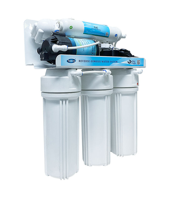 80GPD 5 Stage RO System with Pump + 3.2G Steel Tank